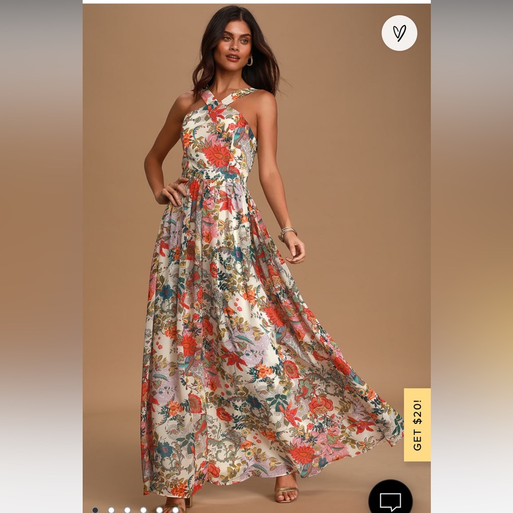 Lulu’s Floral Maxi dress NWT